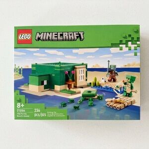 Lego Minecraft Green Turtle Island Build Set with Beach Scenes